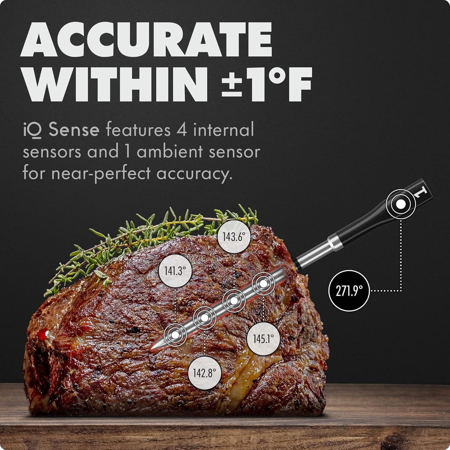 iQ Sense by CHEF iQ Smart Wireless Meat Thermometer, WiFi