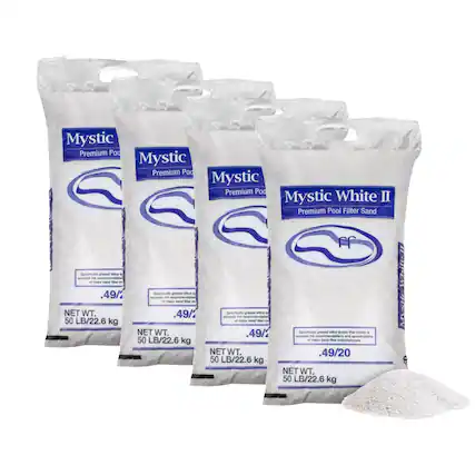 Mystic Premium Pool Filter Sand
Mystic White II Premium Pool Filter Sand
Specifically graded silica quartz that meets or exceeds the recommendations and specifications of major sand filter manufacturers.
NET WT. 50 LB/22.6 kg
$49/20