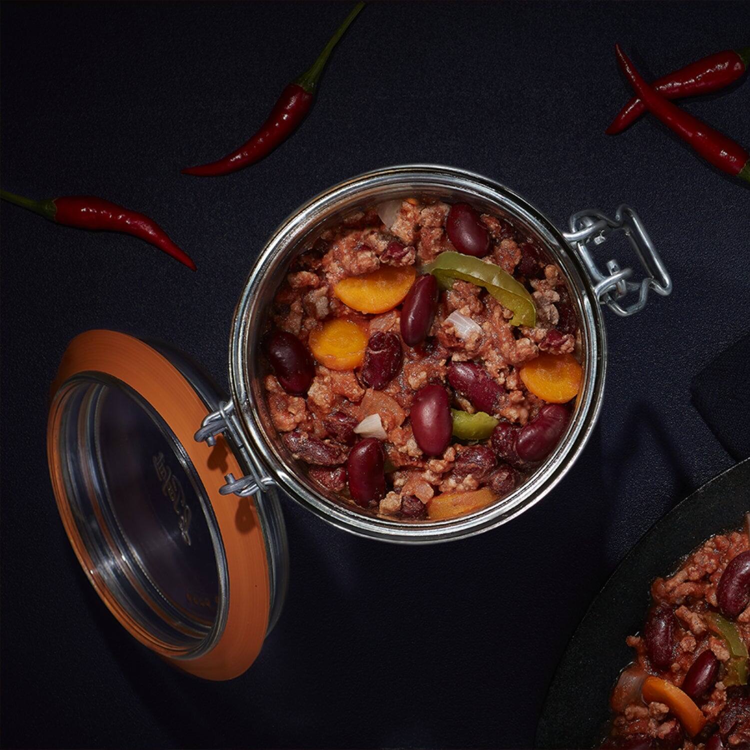 Alt View 3. Le Parfait - Super Terrine - 750ml French Glass Canning Jar w/Straight Body, Airtight Rubber Seal & Glass Lid, 24oz (Pack of 4).