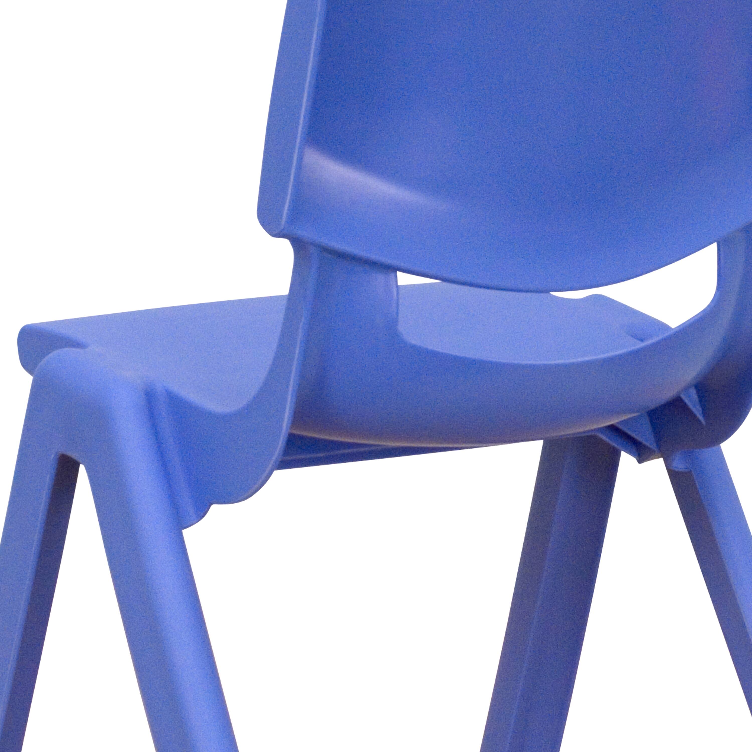 Alt View 10. Emma + Oliver - 4 Pack Plastic Stackable Pre-K/School Chairs with 10.5"H Seat - Blue.