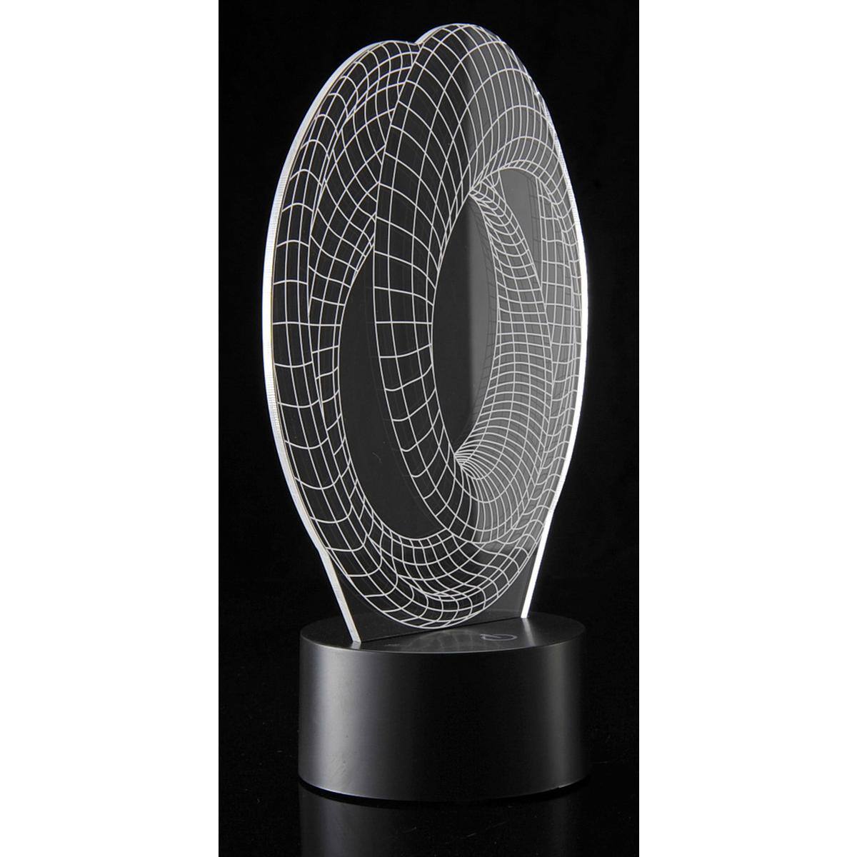 Left. JuzToys - 3D Night Light for Kids, 3D Corkscrew Lighting Laser Cut Precision LED Lights, LED Lamp for Bedrooms and Offices - Black.