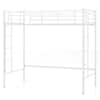 Front. Gymax - Gymax Twin Metal Loft Bed Frame w/ 2 Ladders Full-length Guardrail Space-Saving White - White.