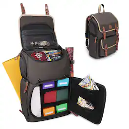 ENHANCE - Full-Size Trading Card Storage Box Backpack for Playing Card Case - Gray