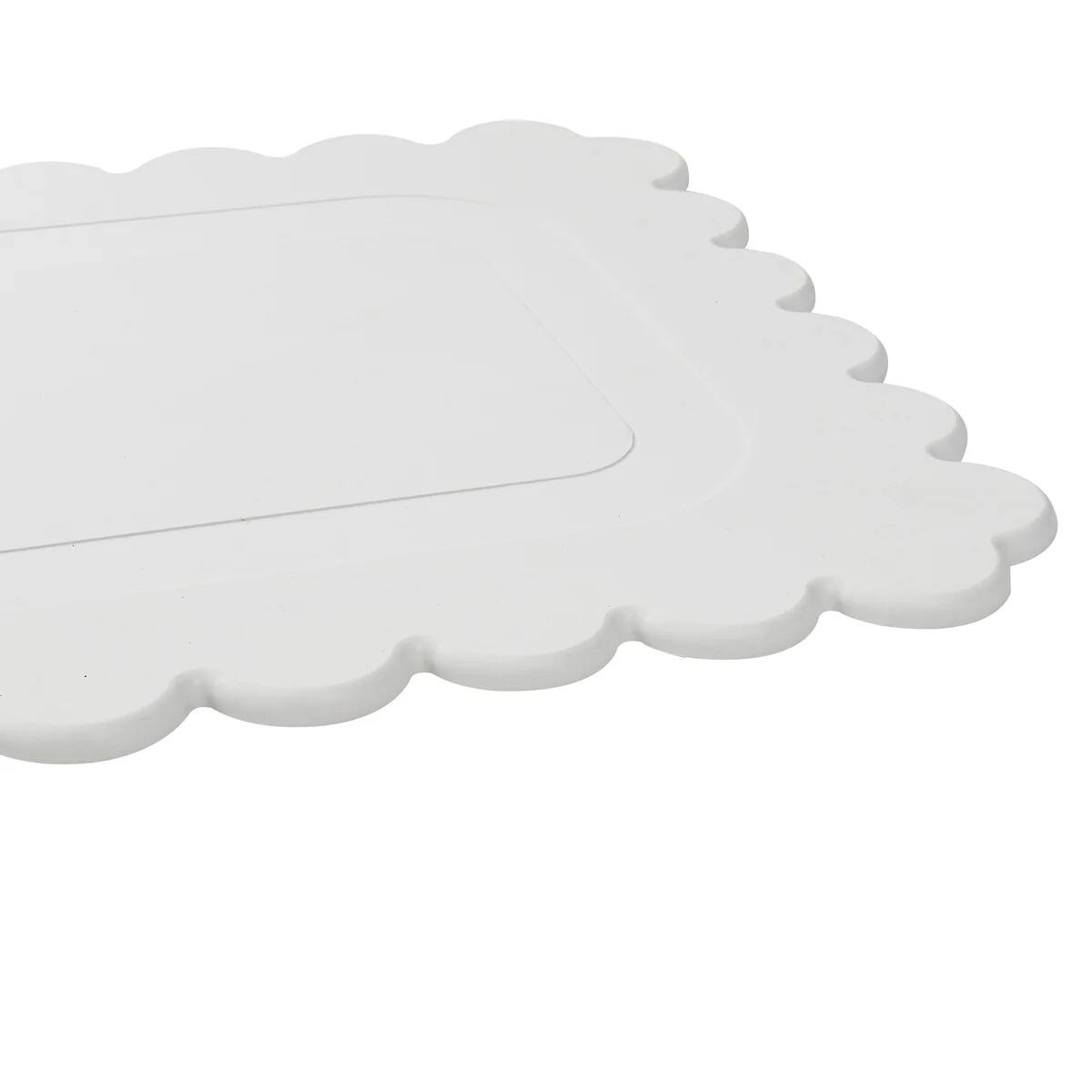 Angle. J&V TEXTILES - 24'' x 15'' Diatomaceous Quick-Drying Stone Bath Mat - WHITE.
