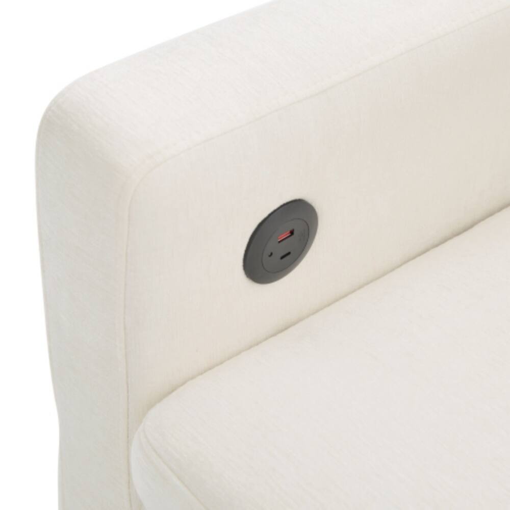 Alt View 4. LUCKY ONE - 62.75" Convertible Sleeper Sofa Loveseat w/ Adjustable Backrest Dual USB Ports - Beige.