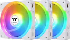 Front. Thermaltake - SWAFAN EX12 ARGB Sync 120mm Computer Case Cooling Fan TT Premium Edition (3-Pack) - Snow.