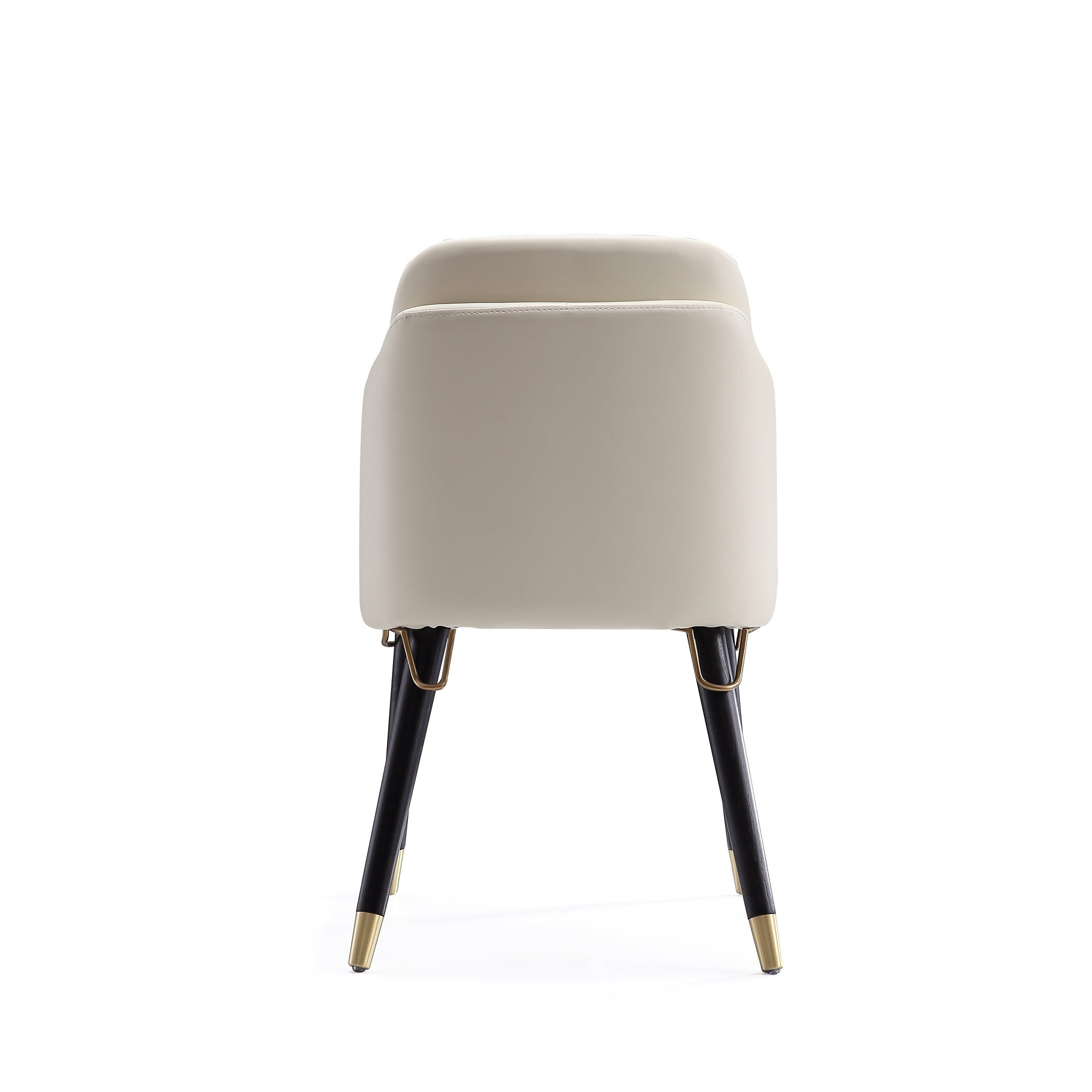 Alt View 3. Manhattan Comfort - Estelle Modern Wood Vegan Leather Dining Chair - Cream.