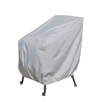 Front. Mondawe - 35"W x 35"D x 35"H Outdoor Furniture Protective Cover Fits Lounge Chair with Elastic - Grey.