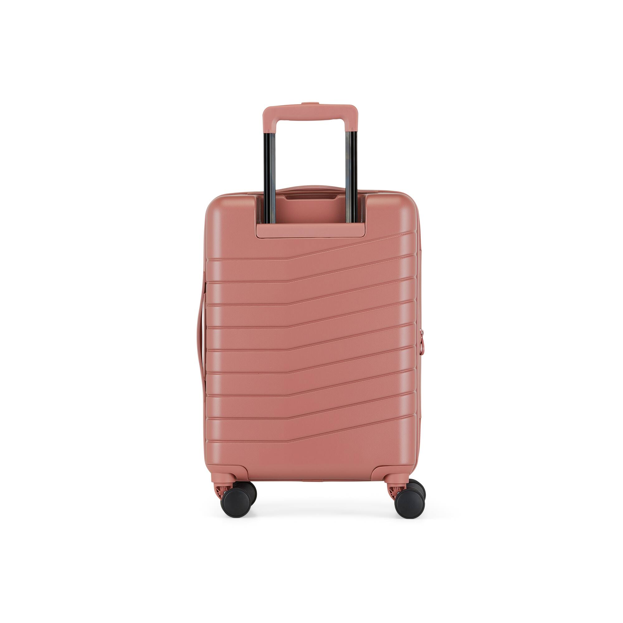 Back. Bugatti - Munich 3 Piece Hardside Luggage Set with Expansion - Brick.