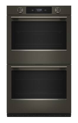 KitchenAid - 30" Smart Built-In Double Electric Wall Oven with Intelligent Cooking Camera - Black Ore