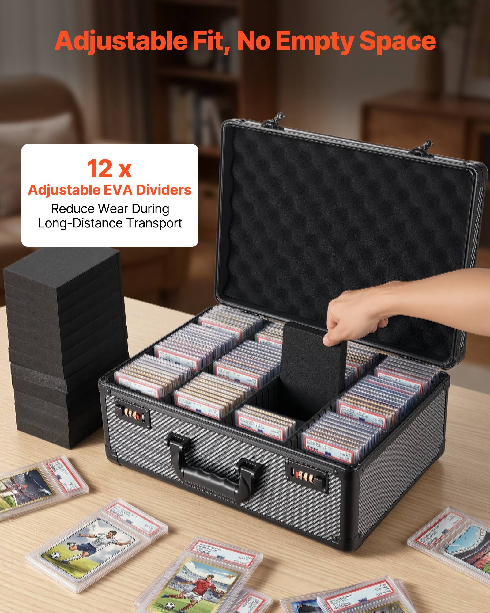 Adjustable Fit, No Empty Space

12 x Adjustable EVA Dividers Reduce Wear During Long-Distance Transport