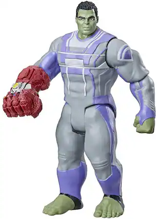 Front. Marvel - Marvel Avengers Endgame 6 Inch Action Figure | Hulk w/ Infinity Gauntlet - Grey.