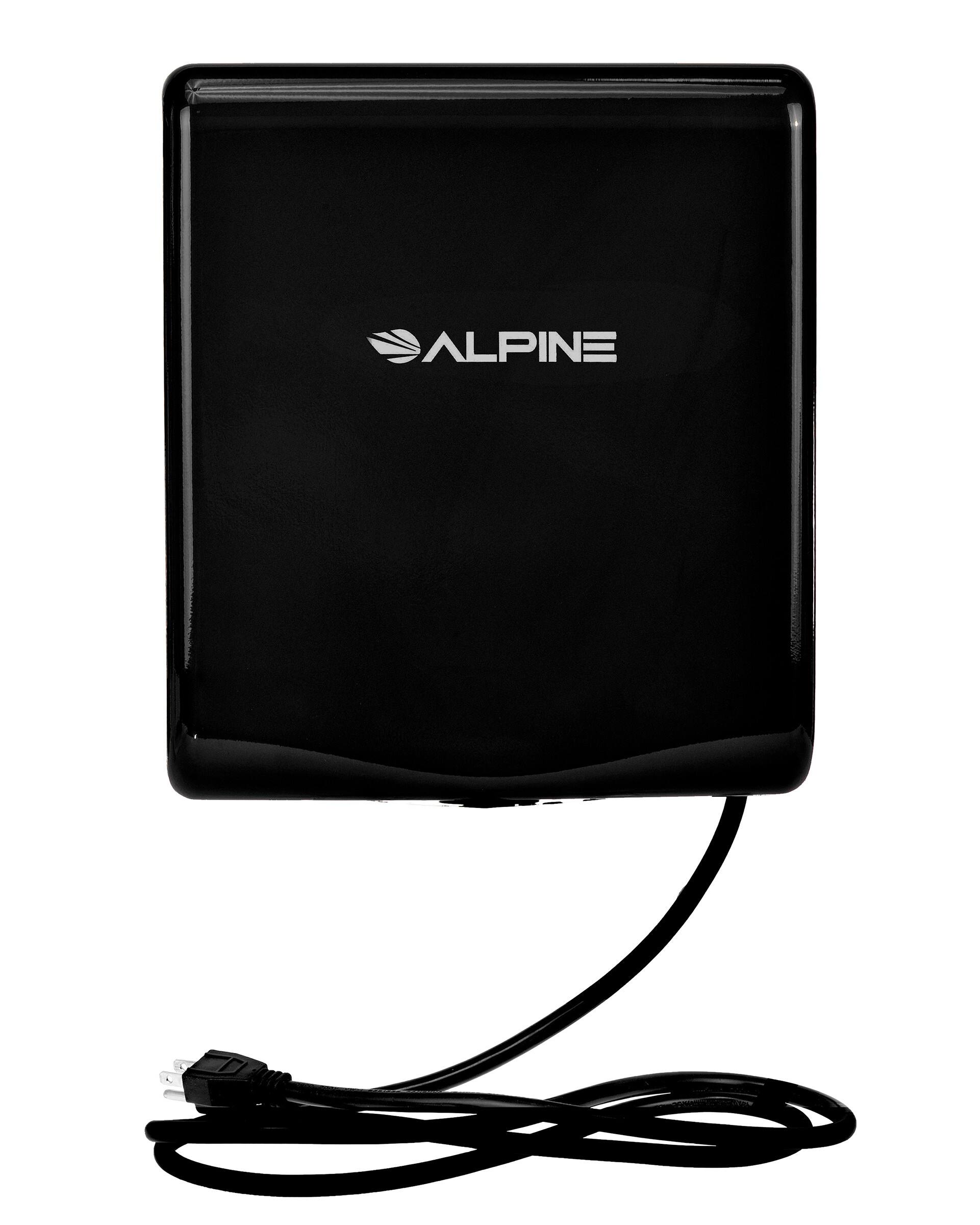 Alt View 1. Alpine Industries - Willow Commercial High Speed Automatic 120V Electric Hand Dryer - Black.