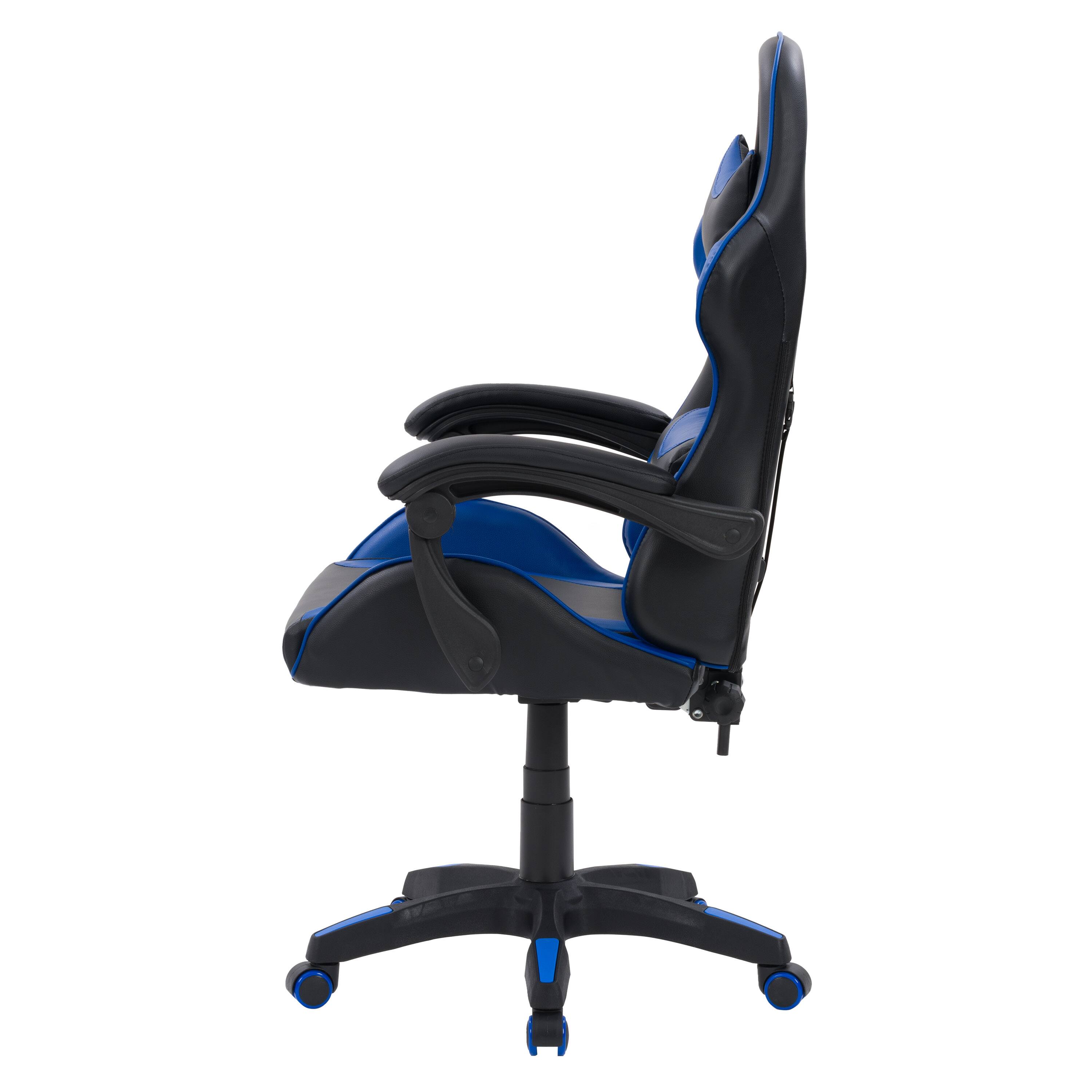 Left. CorLiving - Ravagers Gaming Chair - Black and Blue.