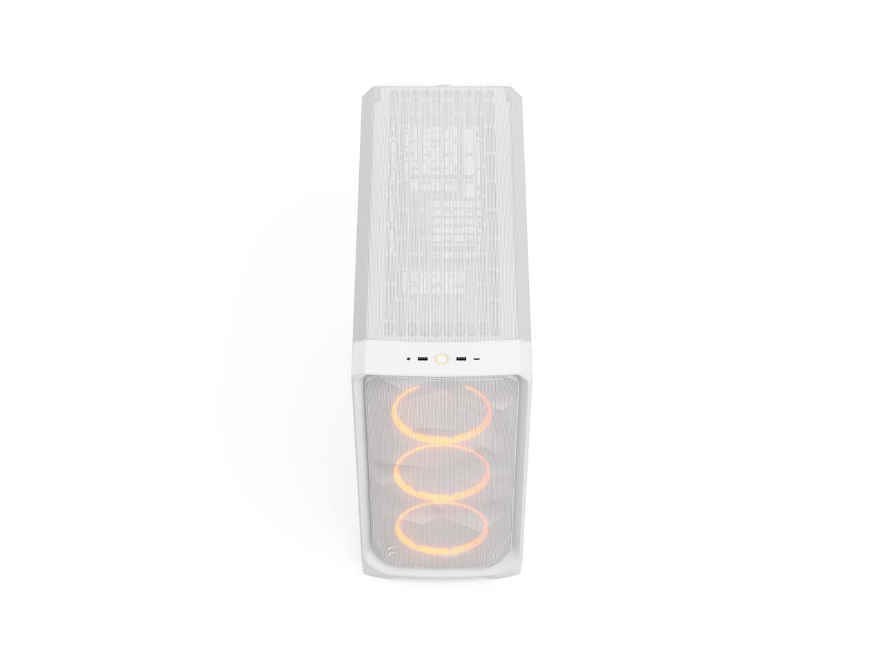 Alt View 5. Fractal Design - Fractal Design Meshify 3 XL RGB E-ATX Full Tower PC Case -  White Chassis with Clear TG Side Panel - White.