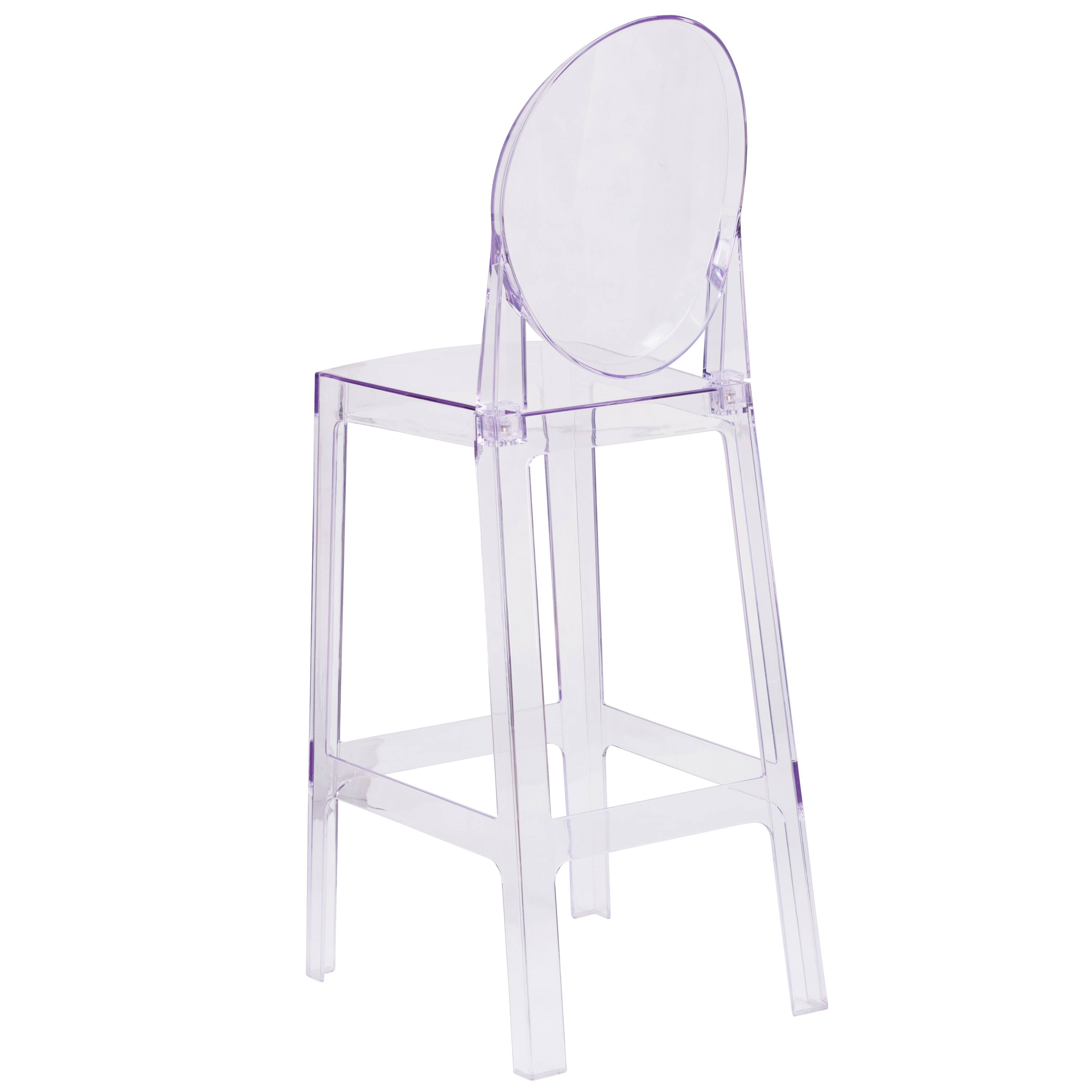 Alt View 1. Flash Furniture - Revna Ghost Barstool with Oval Back in Revna Transparent Crystal - Clear.