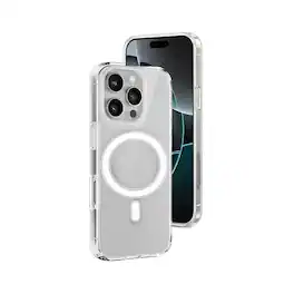 Qixxronics - Magnetic Phone Cover for iPhone 16 Pro, Shockproof Magnetic Case Compatible with iPhone 16 Pro - Clear