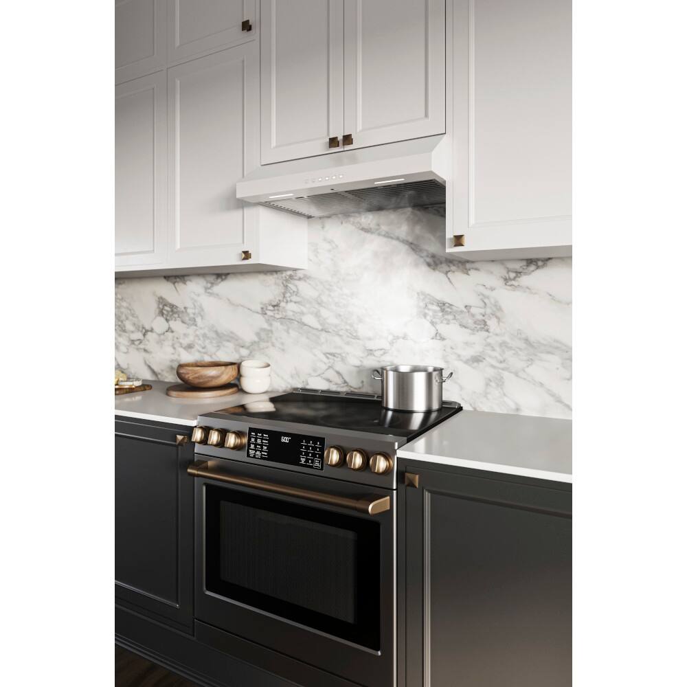 Alt View 8. Broan - Glacier 30-Inch 490 MAX Blower CFM 1.0 Sones Range Hood - White.