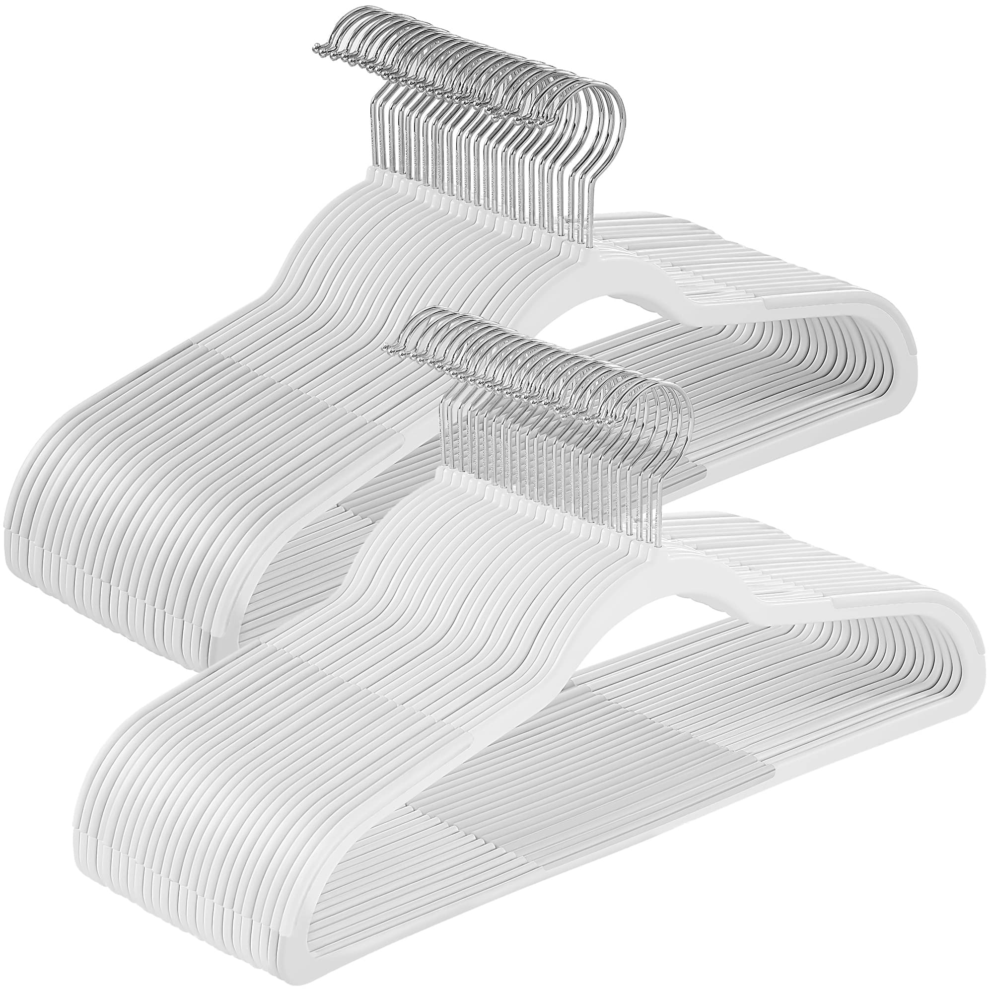 Songmics Home - Clothes Hangers, Pack of 50 Plastic Coat Hangers, Space-Saving, 0.2 Inches Thick, 17.7 Inches Wide, 360° Swivel Hook - Cloud White price history on PriceWatchPro