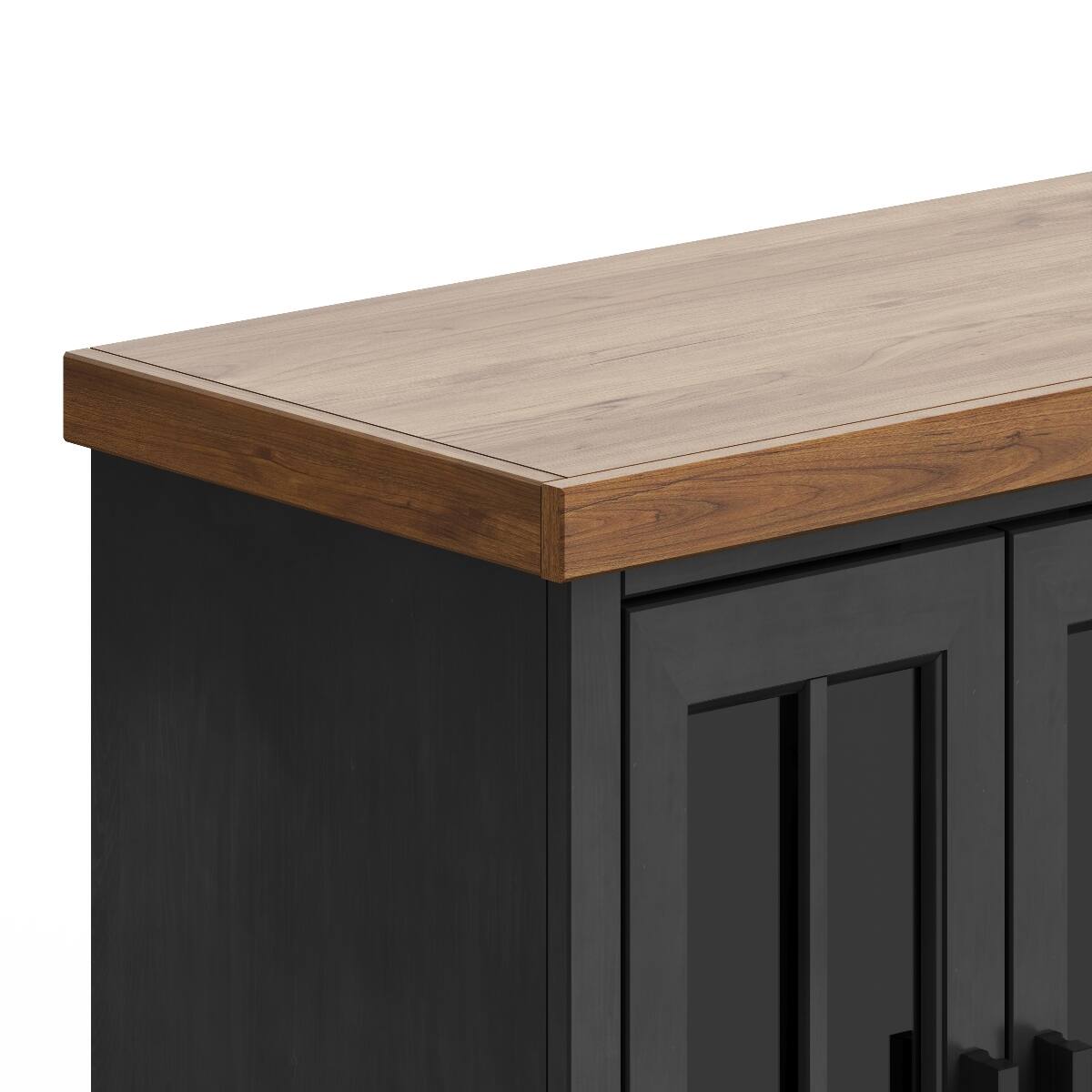 Alt View 7. Loheer - Loheer 97 inch farmhouse fireplace tv stand for 100 inch tv Black - Black.