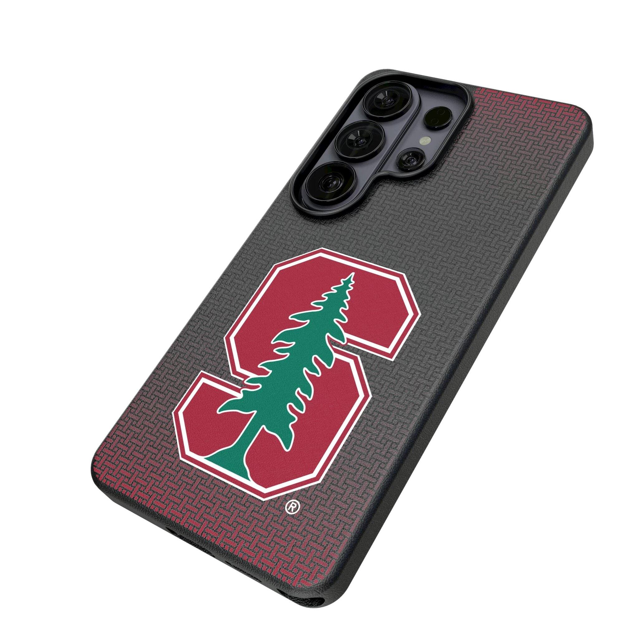 Alt View 1. Keyscaper - Stanford Cardinal Linen Galaxy Magnetic Bump Case - S25 - Black.