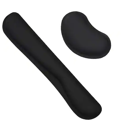 Front. Kitcheniva - Keyboard & Mouse Wrist Rest Pad Set - Black.