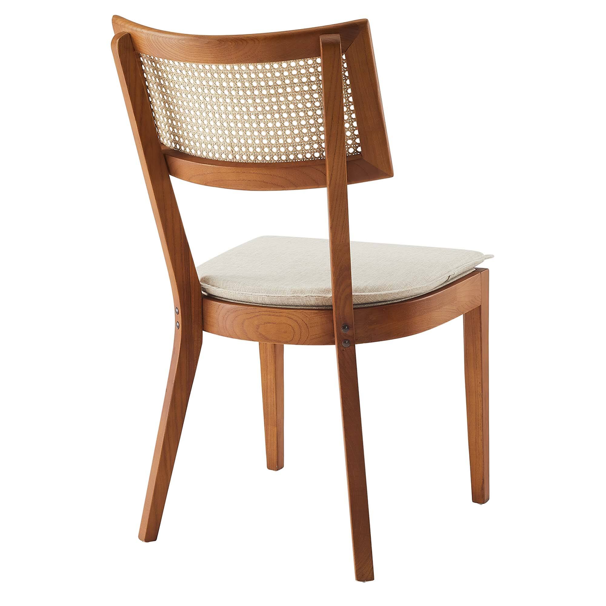Alt View 2. Modway - Caledonia Fabric Upholstered Wood Dining Chair Set of 2 by Modway - Brown.