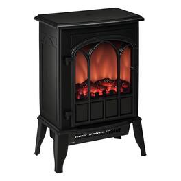 Homcom - Fireplace Stove, Freestanding Fireplace Heater - Black