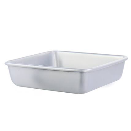 Front. Martha Stewart - Martha Stewart Everyday Bakeaway 9 Inch Square Carbon Steel Baking Pan in Silver - Silver.