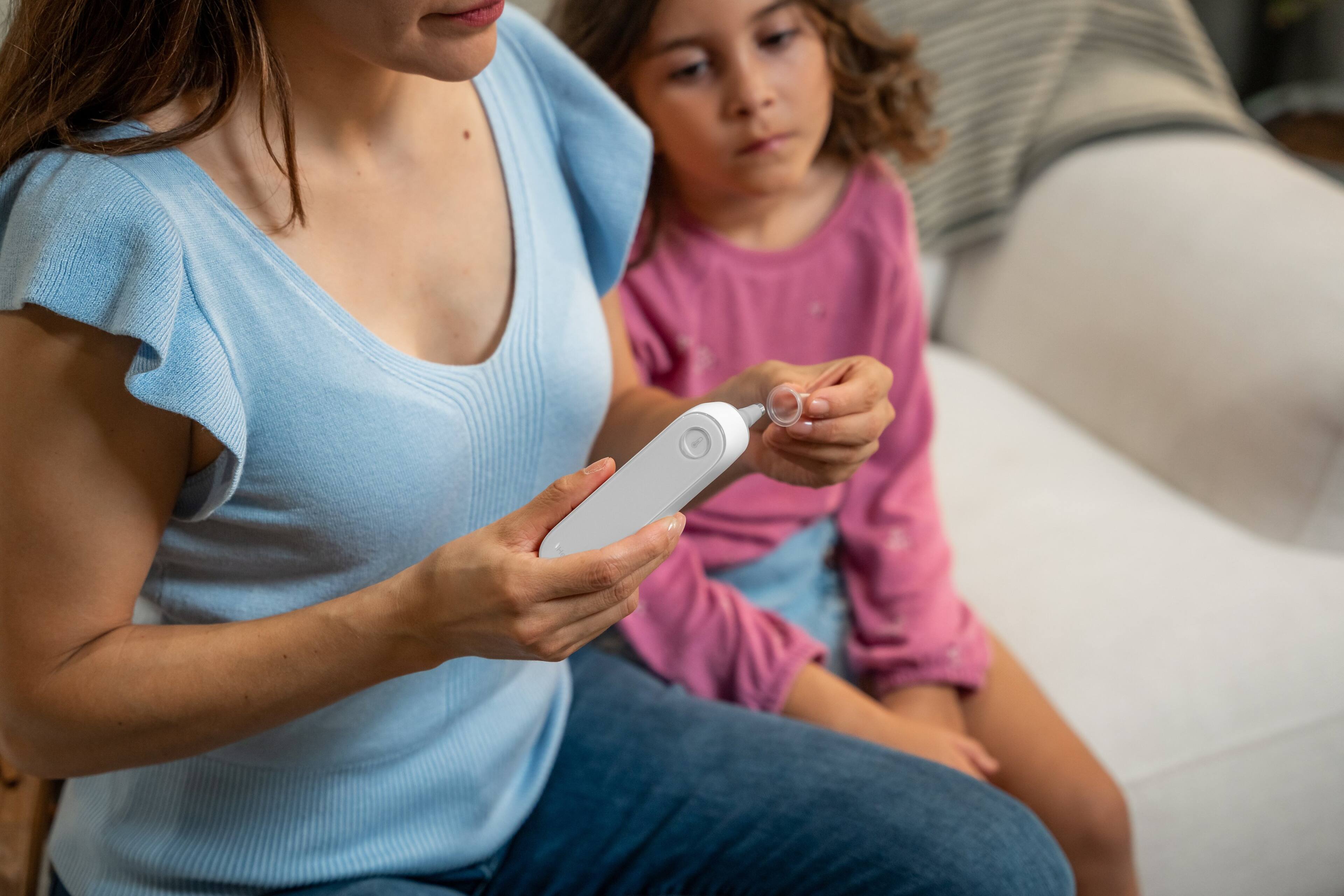 Back. iHealth - Ear Thermometer for Babies, Kids, Adults, Hyper Accuracy Infrared Sensor, Pre-Warmed Tip, All-in-One Kit for Home/Travel - White.