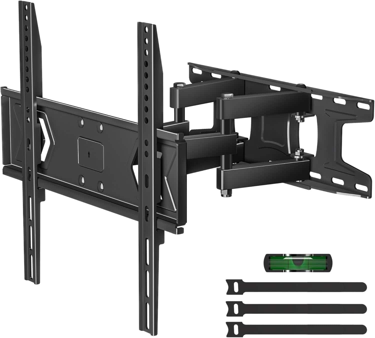 FINEAK - Full Motion TV Wall Mount for 32-60 Inch TVs, Swivel & Tilt Adjustable Bracket - Black
