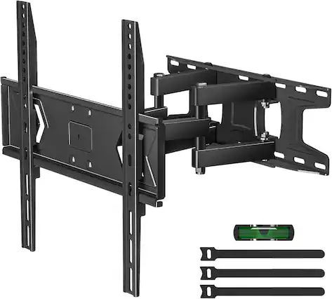Front. FINEAK - Full Motion TV Wall Mount for 32-60 Inch TVs, Swivel & Tilt Adjustable Bracket - Black.