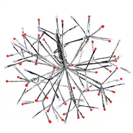 Celebrations - LED Red/White Shimmering Sphere 16 in. Hanging Decor - Red | White