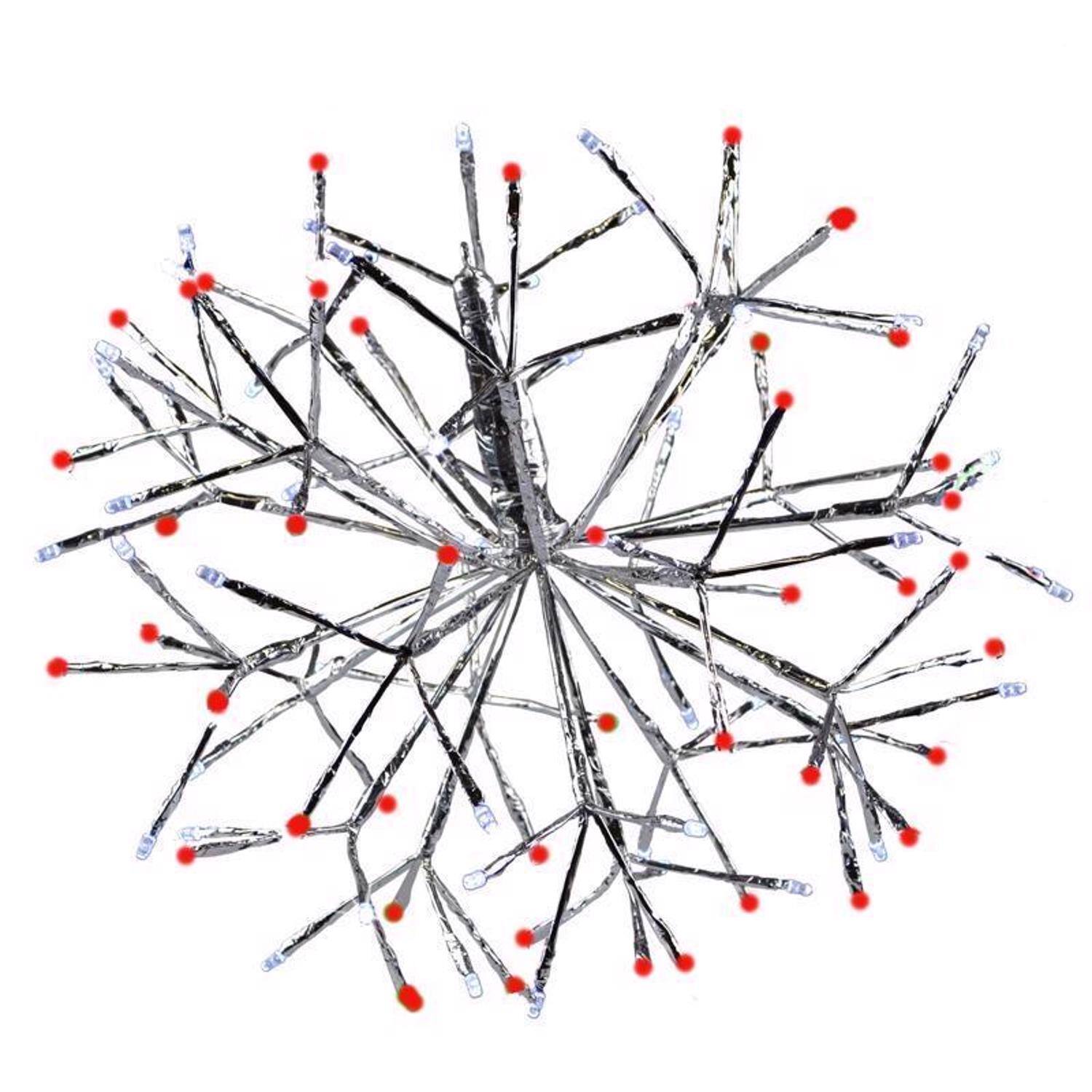 Celebrations - LED Red/White Shimmering Sphere 16 in. Hanging Decor - Red | White