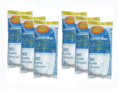 EnviroCore TECHNOLOGIES Micro Filtration Vacuum Bags  
MD 8 gallon Central Vacuum System  
3 Bags