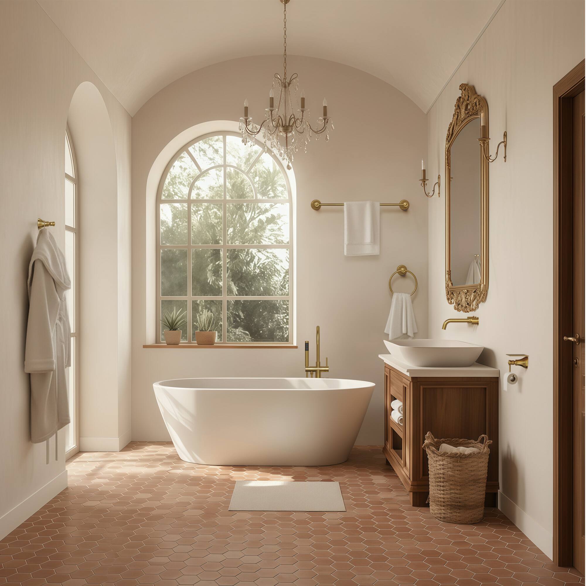 Left. GRANDJOY - 4-Piece Bathroom Hardware Set with Phone Storage Shelf Toilet Paper Holder & 24 Inch Towel Bar - Brushed Gold.