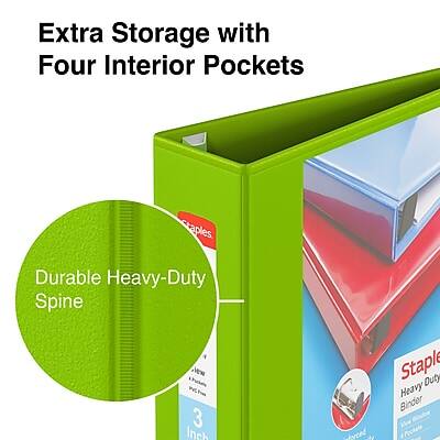 Extra Storage with Four Interior Pockets

Durable Heavy-Duty Spine

Stapleless Heavy-Duty Binder

3 Inch