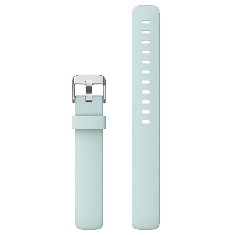 Left. StrapsCo - Active Band Silicone Rubber Watch Strap For Fitbit Inspire 2 (Short-Medium) - Pale Green.