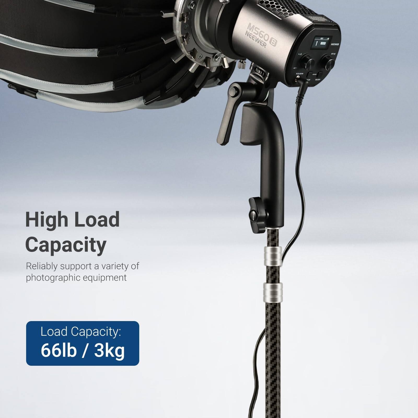 NEEWER I - RL - High Load Capacity  
Reliably support a variety of photographic equipment  
Load Capacity: 66lb / 3kg