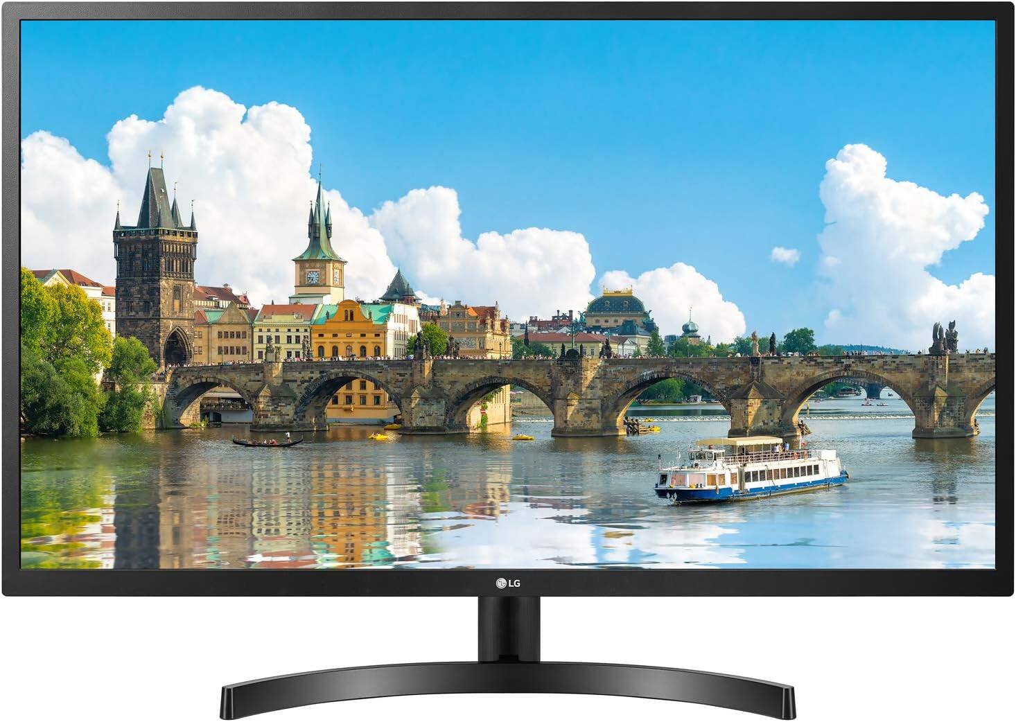 Front. LG - LG 32MN600P-B 31.5′′ Full HD 1920 x 1080 IPS Monitor with AMD FreeSync with Display Port and HDMI Inputs (2020 Model) - Black.