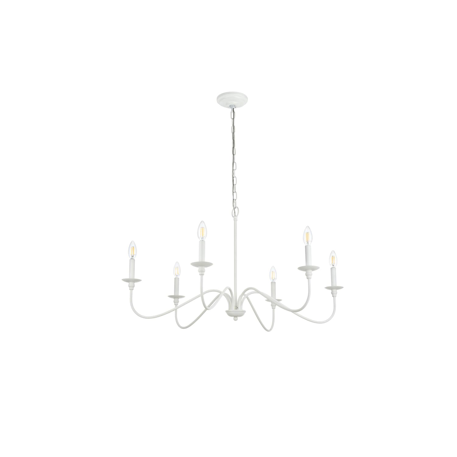 Alt View 3. Living District - Rohan 30 inch chandelier in White - White.
