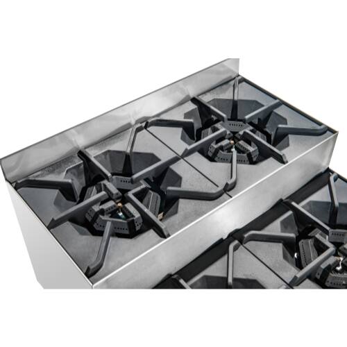 Alt View 5. Koolmore - 24 in. Commercial Four-Burner Step Up Range, 104000 BTU in Stainless-Steel (KM-CRSU-24) - Silver.