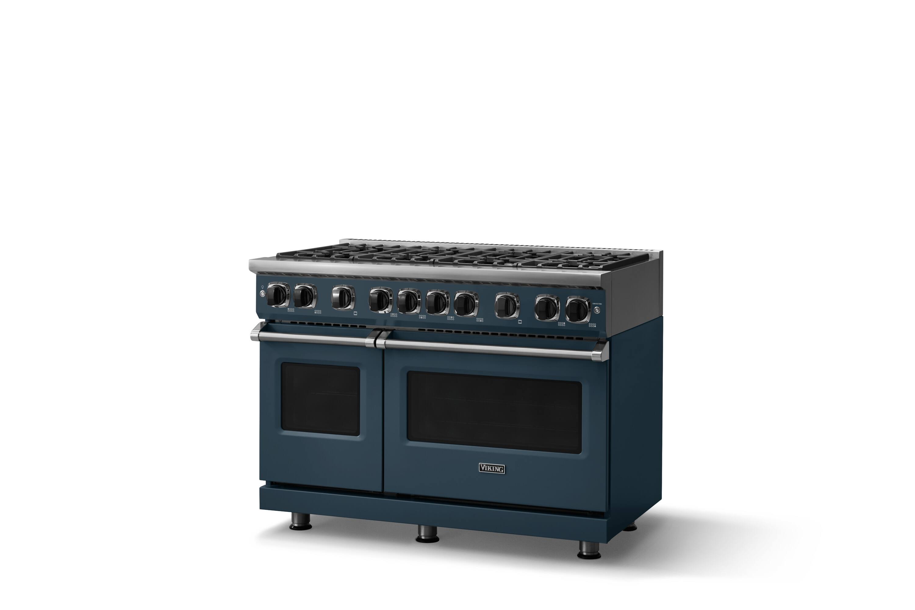 Angle. Viking - 48"W. 7.3 Cu. Ft. Freestanding Sealed 8 Burner Gas Range - Squall - Squall.