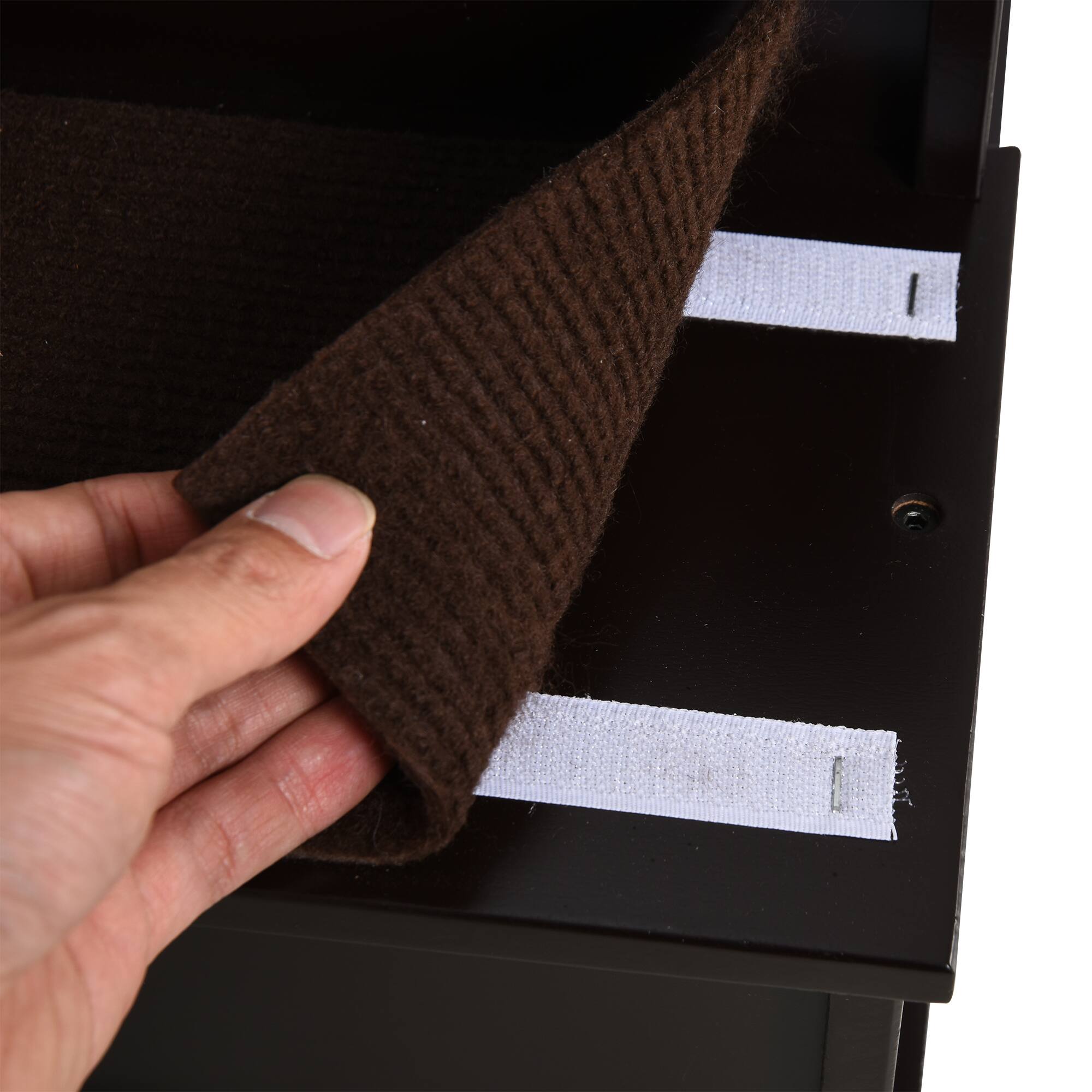 Alt View 4. Pawhut - Pet Stairs, Small Pet Steps with Cushioned Removable Covering for Dogs and Cats Up To 22 lbs. - Coffee.