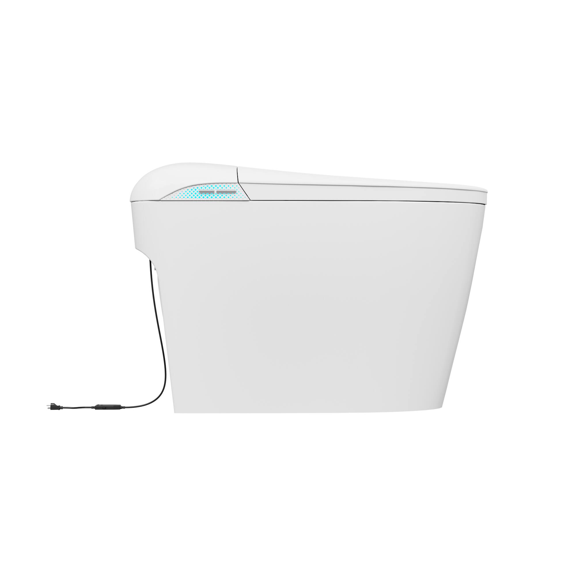 Alt View 9. Famapy - Smart Toilet with Foam Shield & Aroma Diffuser-One-Piece Bidet Toilet with Auto Lid Heated Seat Warm Water Wash - White.