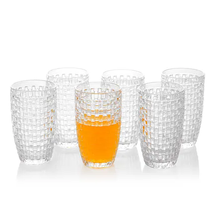 Front. BreeBe - Knitted Collection Highball Glasses set of 6 - Clear.
