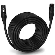 Front. Lyxpro - 150 ft Balanced XLR Cable, Male to Female, 3 Pin Microphone Cable - Black.