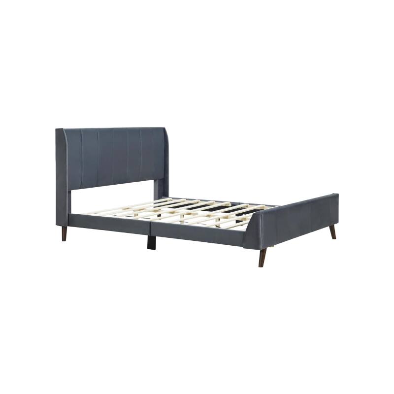 Circuit Emporioum Queen Sized Velvet Upholstered Bed Frame