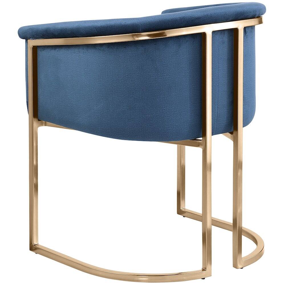 Alt View 4. Meridian Furniture - Tierra Navy Velvet Dining Chair - Blue.