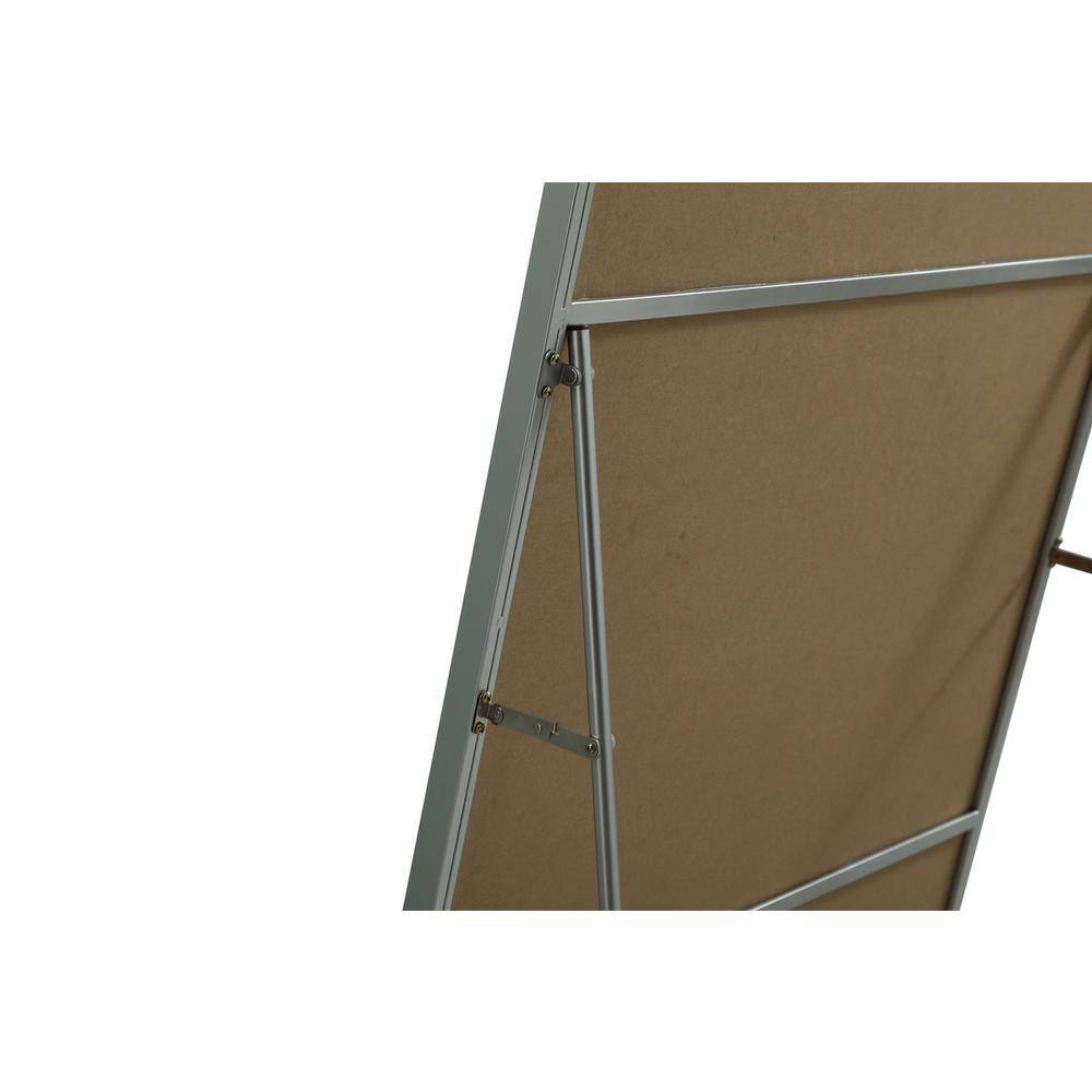 Back. Elegant Decor - Metal Frame Rectangle Full Length Mirror 30x72 Inch in Silver - Silver.